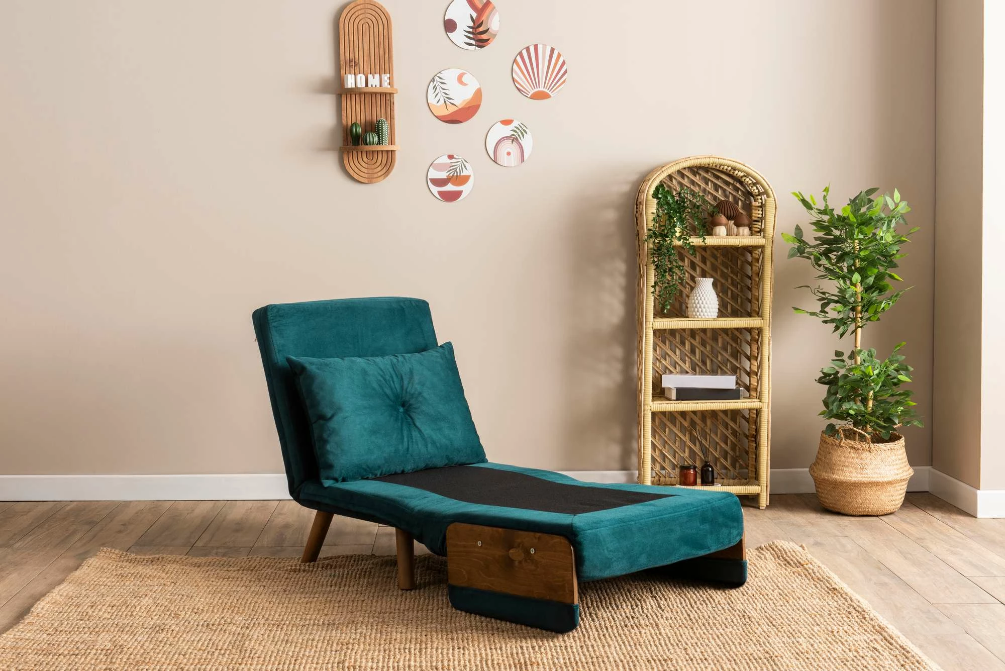 Krevat-karrige një vendi, Atelier del Sofa Cosmo, ngjyrë jeshile petrol