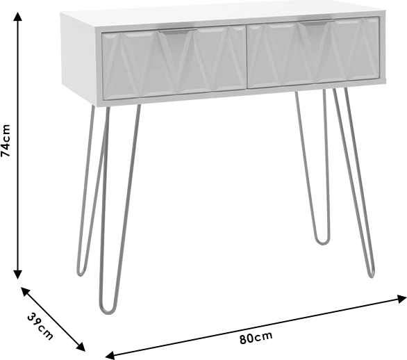 Konsolë Isla, ngjyrë e bardhë dhe e artë, 80x39x74cm