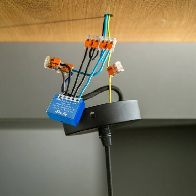 Smart switch Shelly Wave 1 Mini, wireless, plastikë, Blu