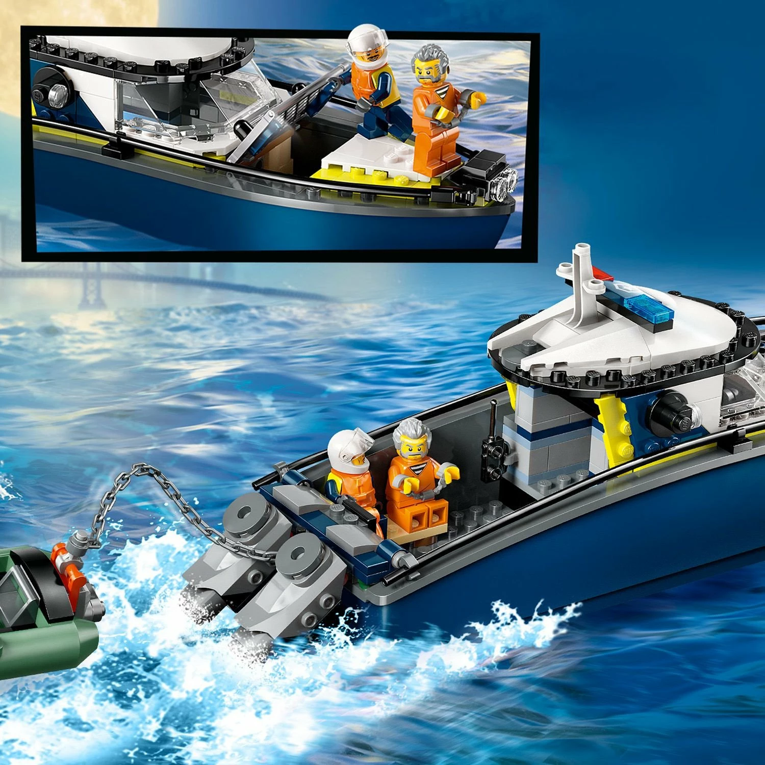 Set konstruktimi LEGO City Police Boat Chase 60456, 264 copë, 6+