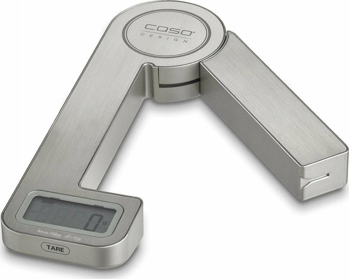 Peshore kuzhine Caso Ecostyle, 5 kg, 1 g, pa bateri (me energji nga palosja), argjendtë