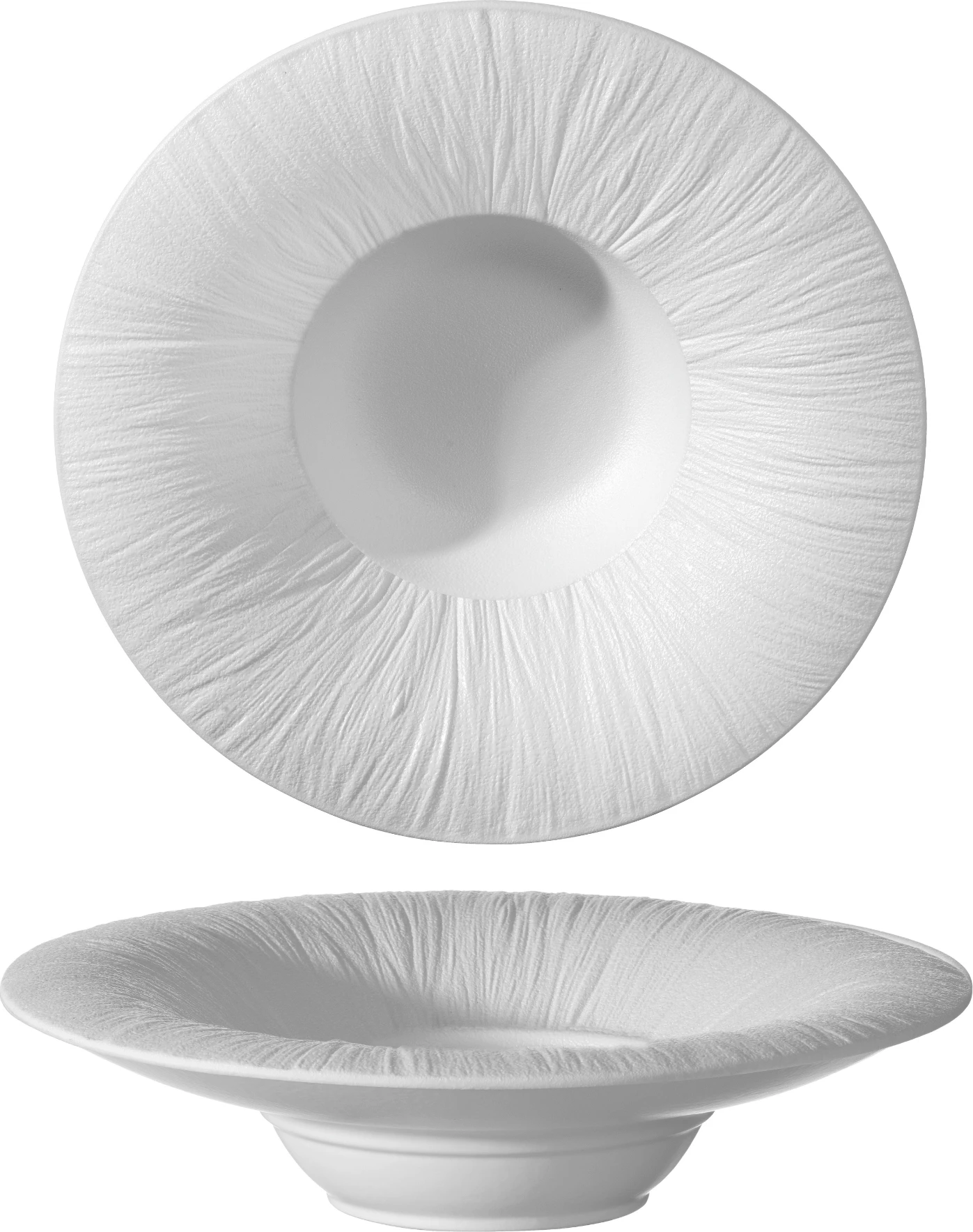 Pjatë e thellë porcelani Fine Dine Fiord 270mm e bardhë, set 3 copë