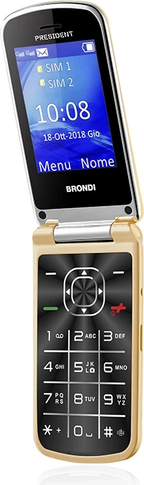 Celular Brondi President Gold DS, Dual SIM, 3.0 inç, i artë