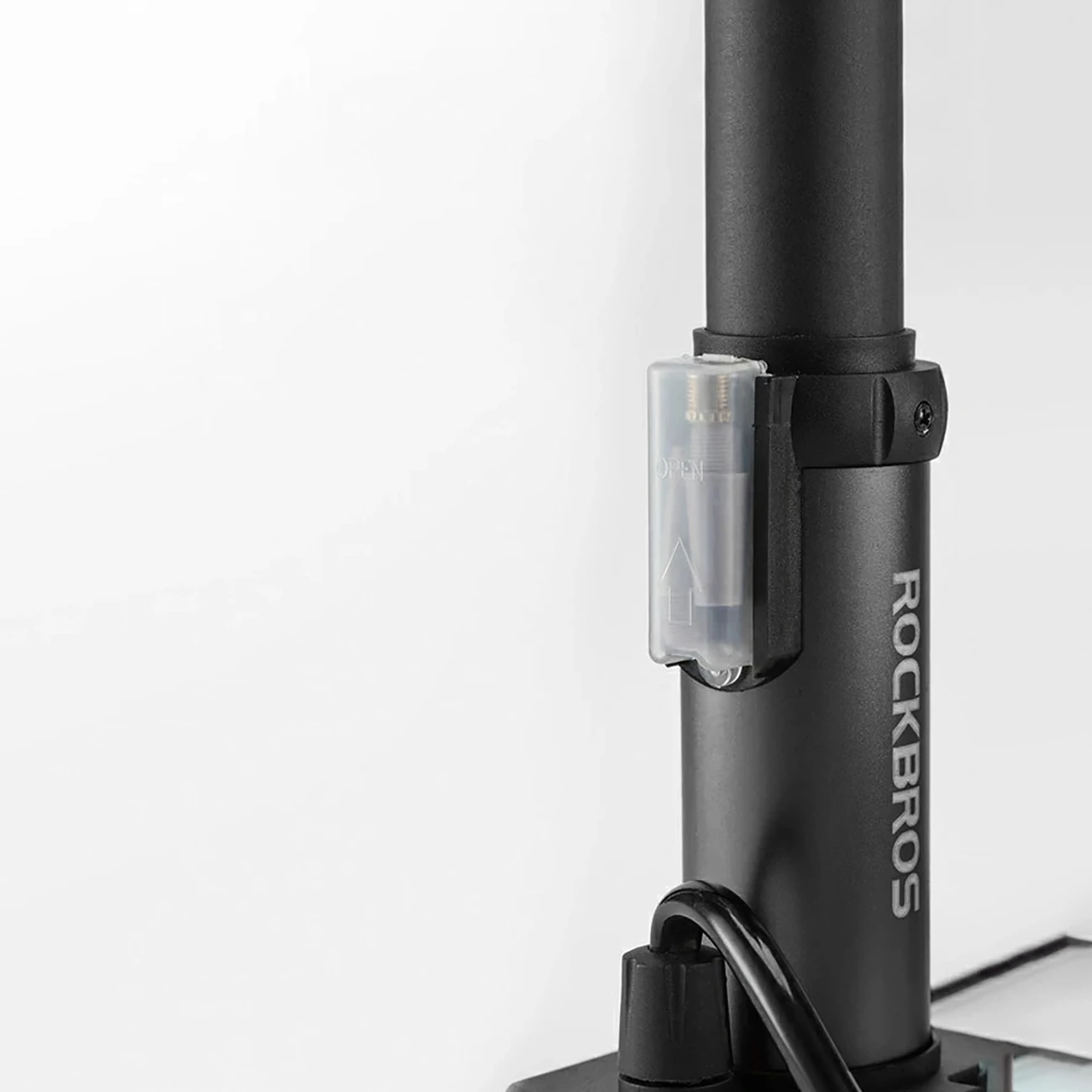 Pompë këmbë për biçikletë Rockbros 4522L, ultralehtë 100 PSI, AV/FV, me 3 adaptera, e zezë