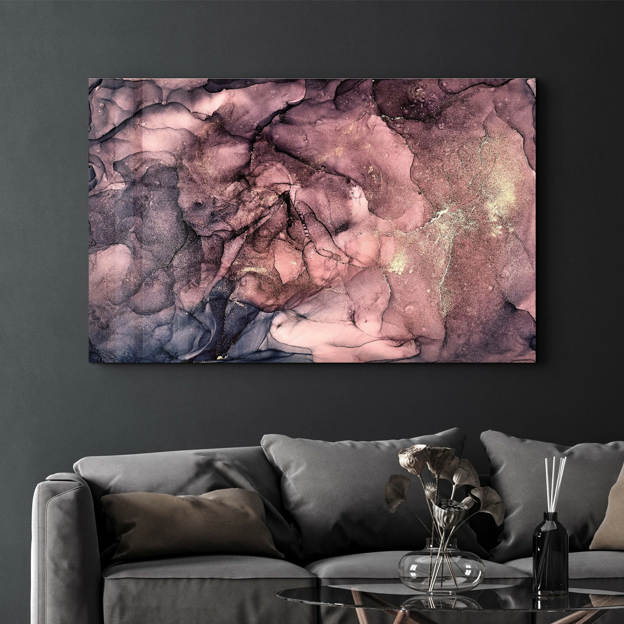 Pikturë dekorative prej xhami të temperuar, shumëngjyrëshe, CAM-2026, 46x72cm