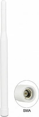 Antenë DeLOCK 89622, SMA male, 2.9 dBi, LTE/GSM/UMTS/LoRa, e bardhë