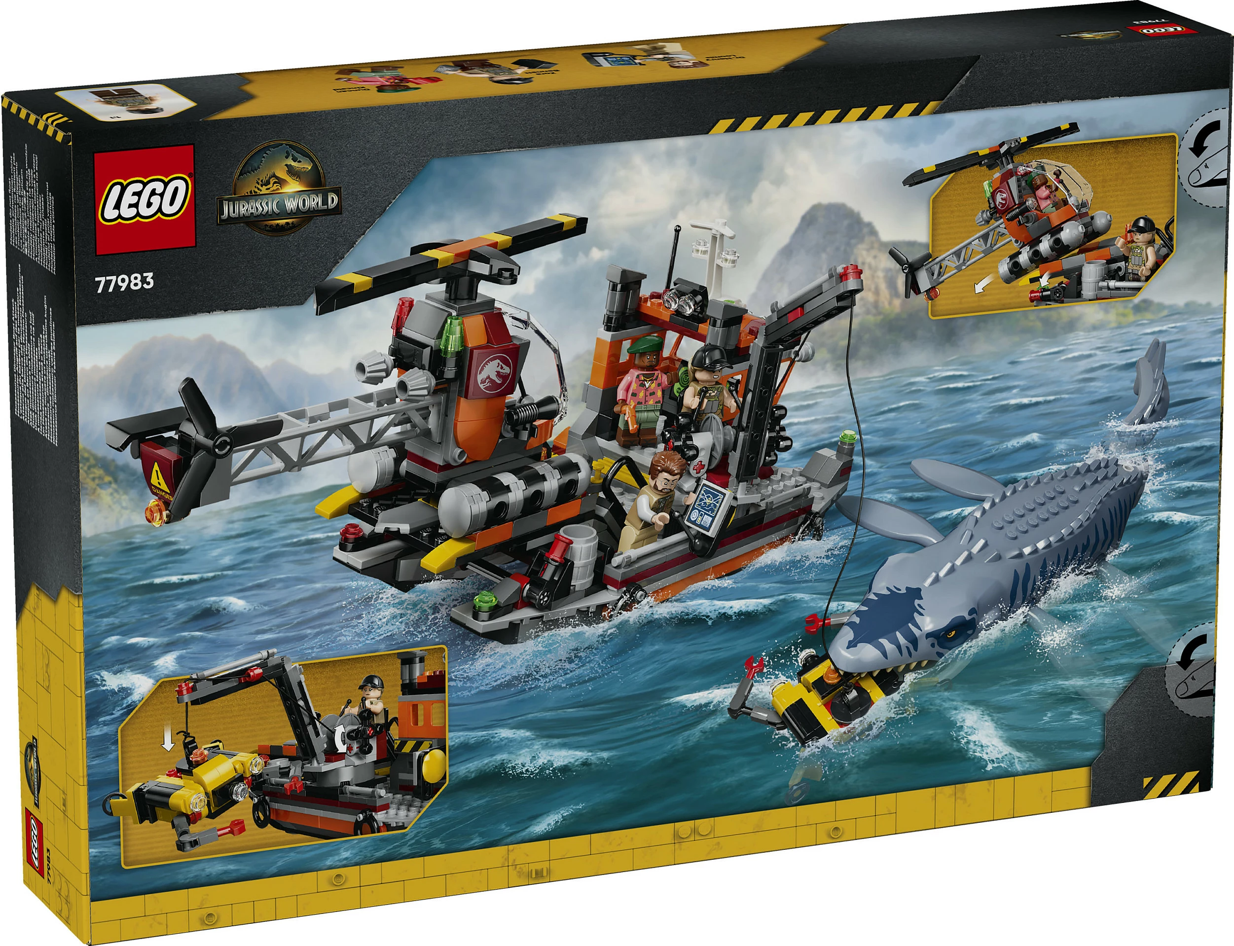 Set LEGO Jurassic World 77983 Mosasaurus Boat Attack, 703 copë