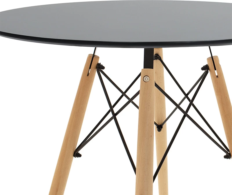 Tavolinë Julita, MDF i zi, dru fagu natyral, 60x73cm