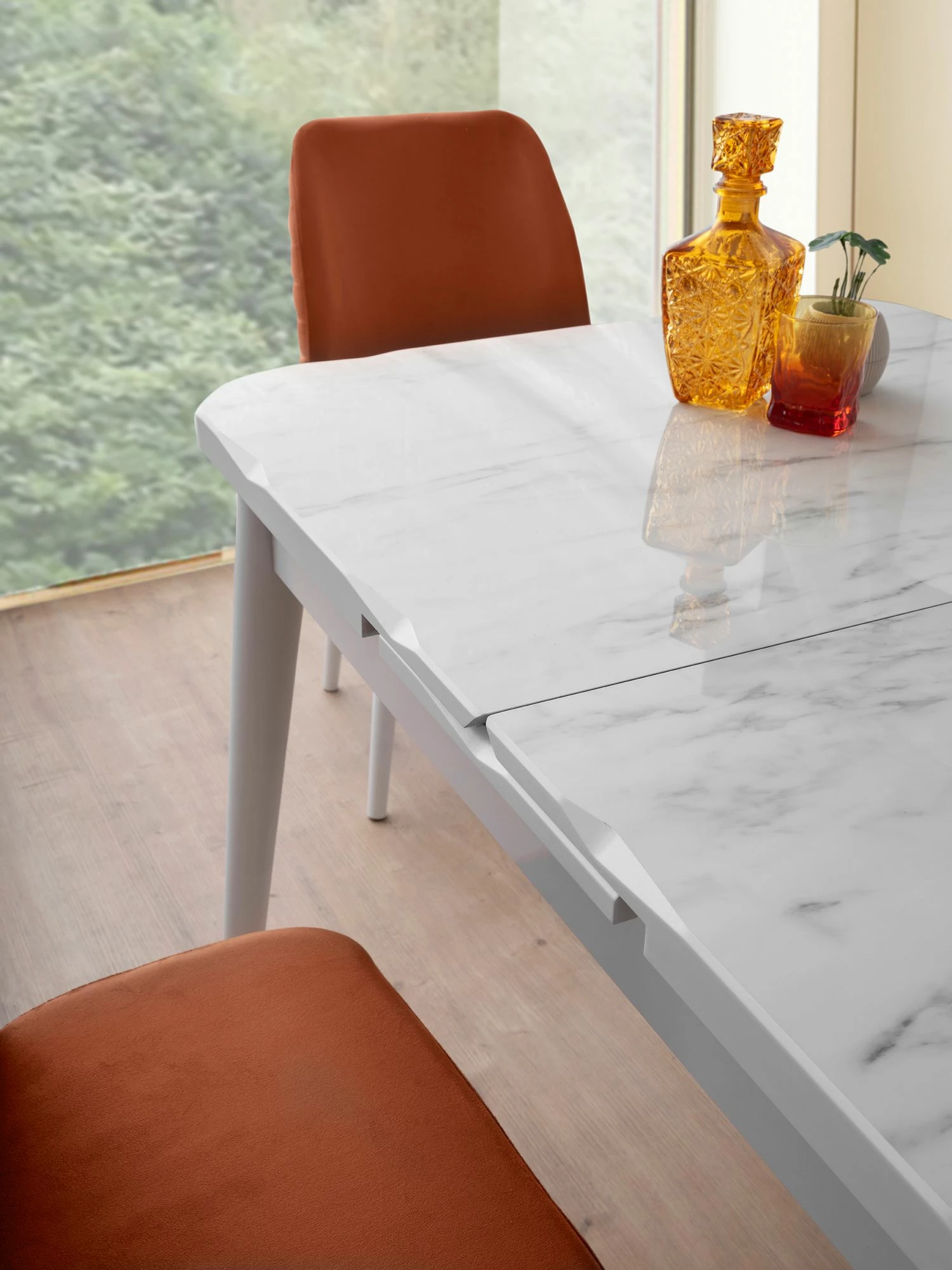 Tavolinë ngrënieje zgjatëse, ngjyrë e bardhë, Skye Decor, Crea - 2942