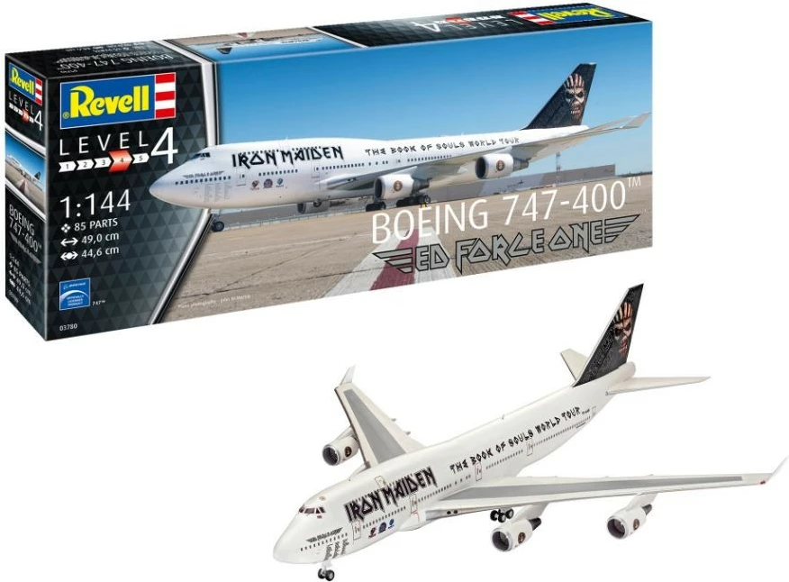 Model plastik avion Revell Boeing 747-400 Ed Force One, 1:144, 85 pjesë, i bardhë