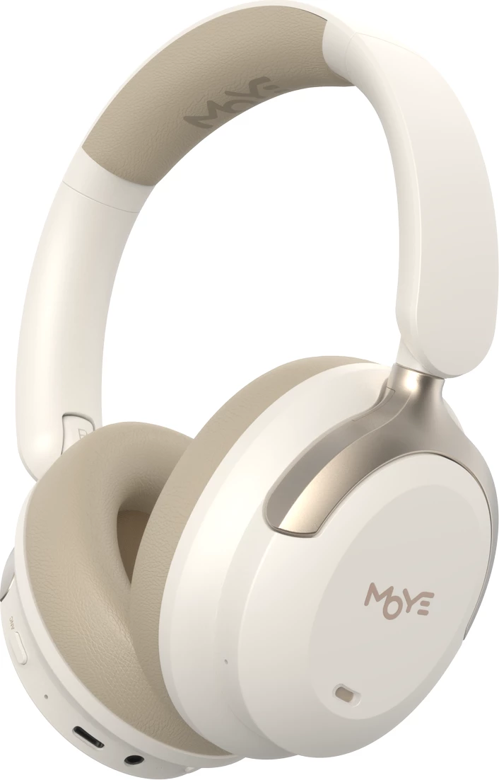Kufje Bluetooth Moye Timbre 2 ANC, ANC hibride 35 dB, 55h, BT 5.4, Beige