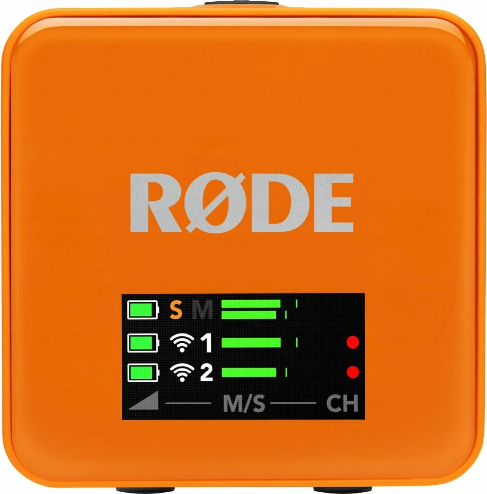 Mikrofon wireless Rode Wireless GO III (WIGOGEN3ORA), dual-channel, 32-bit float, 32 GB, USB-C/3.5 mm, orange, set 3 copë