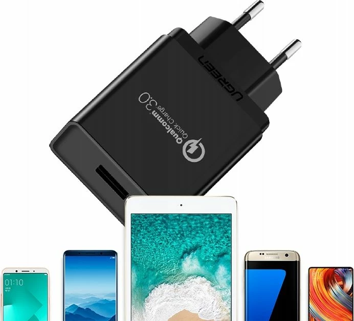 Karikues rrjeti Ugreen CD122 18W QC 3.0, 1x USB-A 3A, i zi, 1 copë (UGR621BLK)