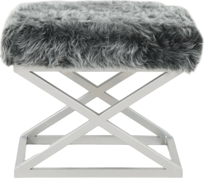 Puf Atelier del Sofa, pelush Capraz, argjend, gri