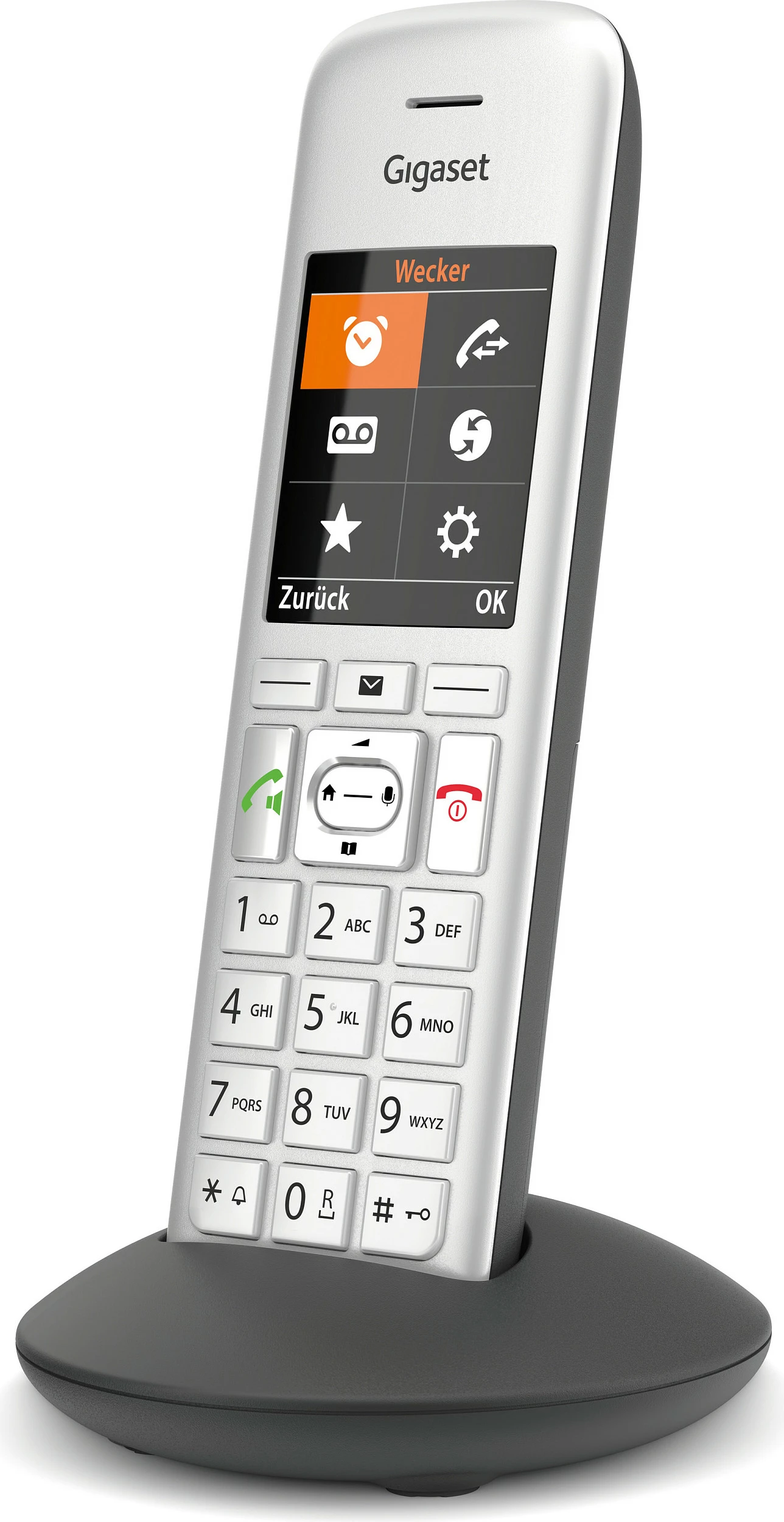 Telefon fiks DECT Gigaset CE575HX, pa kabllo, libër telefoni 200 kontakte, ekran 2.2", argjendi
