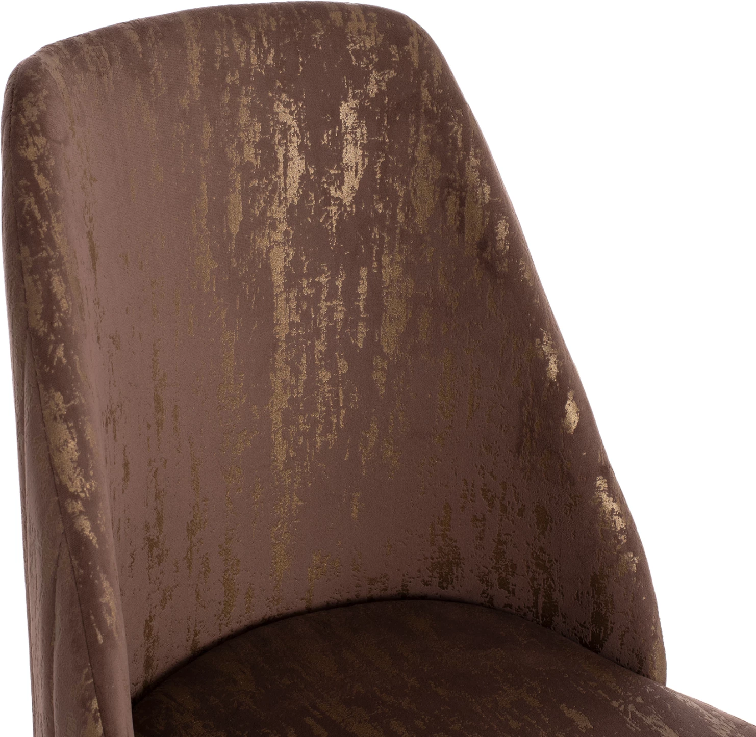 Karrige profesionale ZIZI, kadife kafe, bazë e artë, 52x62x92H cm