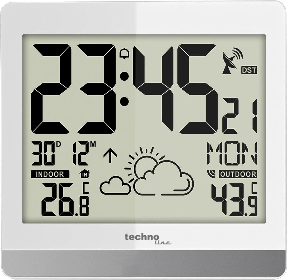 Orë digjitale muri Techno Line WS8119, parashikimi i motit, matja e temperaturës brenda dhe jashtë