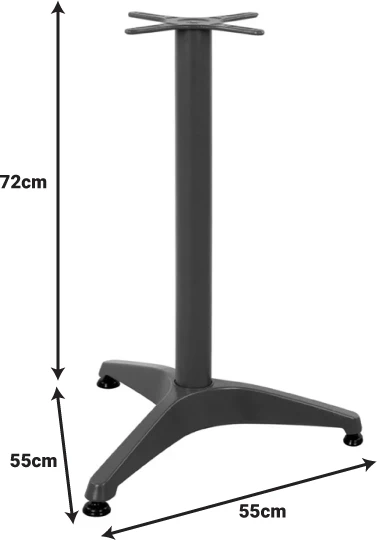 Bazë tavoline metalike Oiseau, ngjyrë e zezë, 55x55x72cm