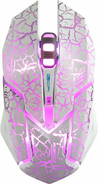 Maus gaming E-Blue Auroza EMS639WHCA-IU, 4000 DPI, USB me kabllo 1.8 m, 6 butona, RGB, bardhë