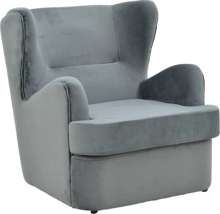 Fotel Regalo, kadife, ngjyrë antracit, 75x88x85cm