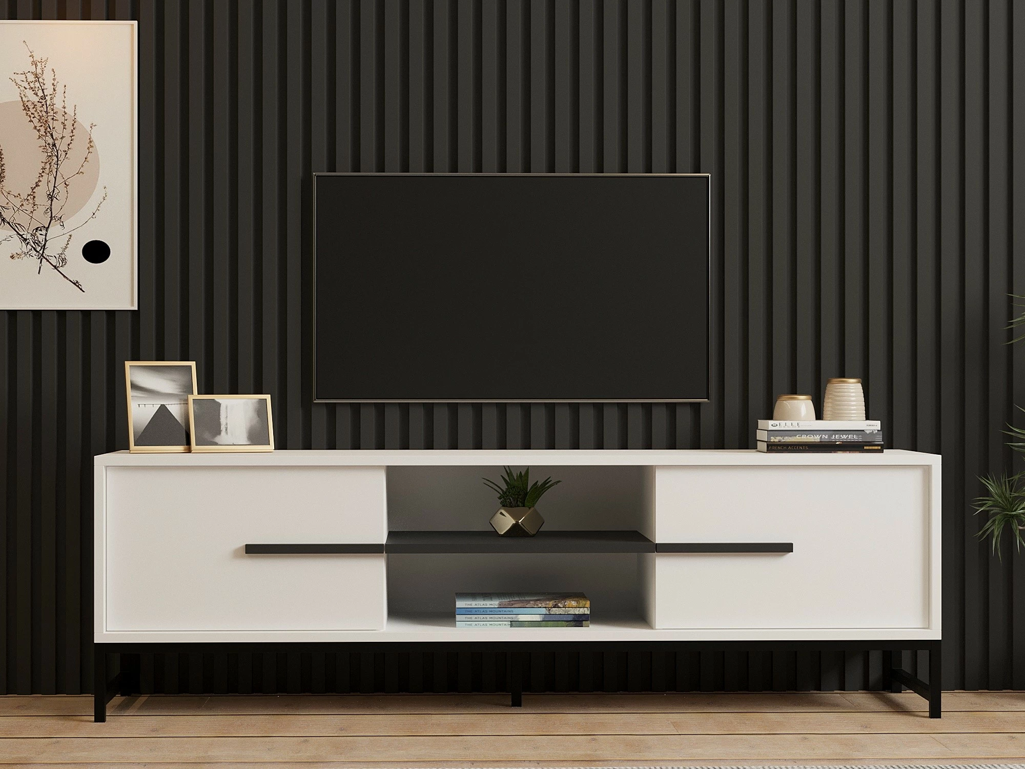 Komodë TV Hanah Home, Mono, e bardhë