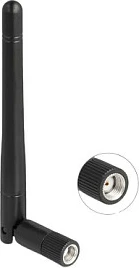 Antena WLAN DeLOCK 90150, 2 dBi, RP-SMA, 2.4/5 GHz, e zezë