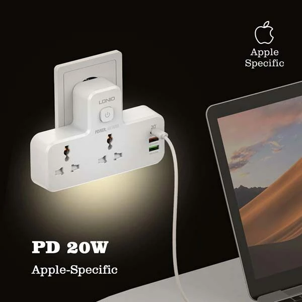 Prizë e rrymës Ldnio 2 AC Outlets Portable Extension Power Socket