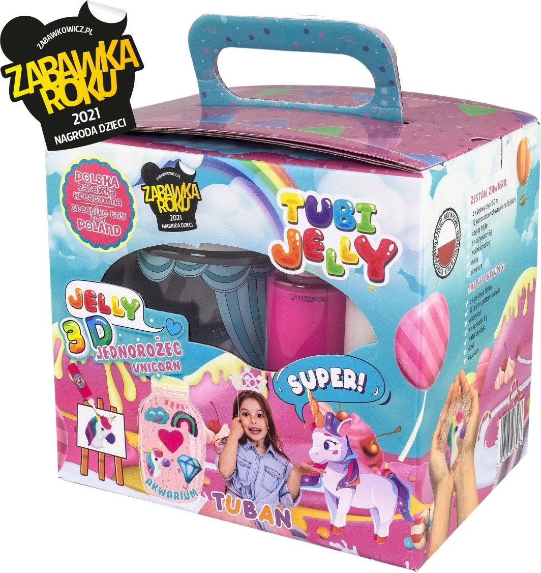 Set kreativ TUBAN Tubi Jelly, TU3328, 6 ngjyra, akuarium i vogël, unicorn, multingjyrësh