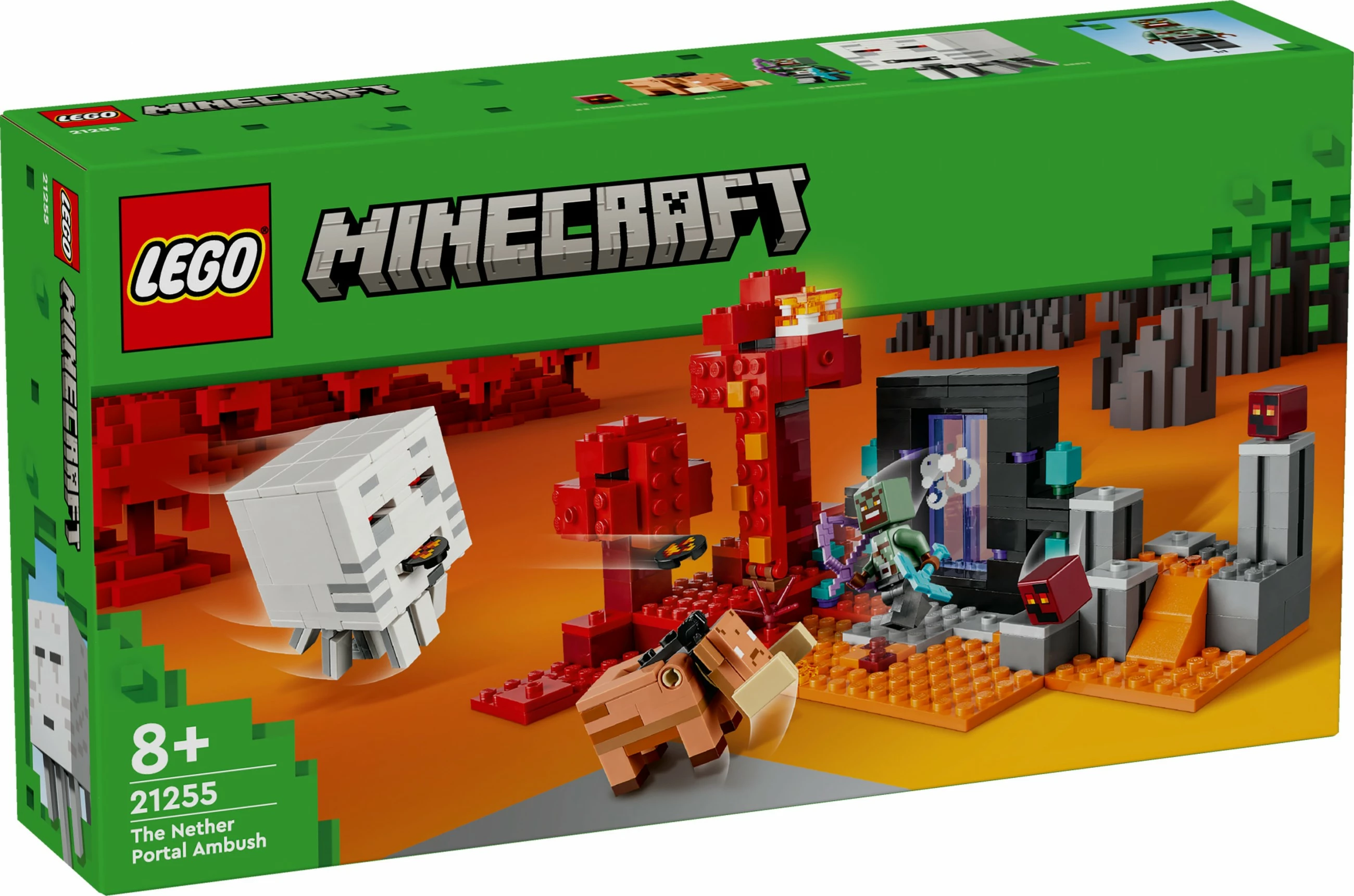 Set ndërtimi LEGO Minecraft 21255 Hinterhalt am Netherportal, shumëngjyrësh