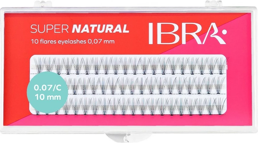 Tufa qerpikësh artificialë Ibra Super Natural 0.07 C-10mm për femra, e zezë, 60 copë