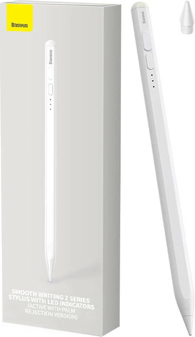 Stylus Baseus Smooth Writing 2 SXBC060402 për iPad, me indikator LED, i bardhë