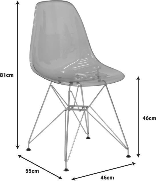 Karrige Adelle PP pet clear grey-inox 46x55x81cm