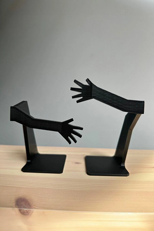 Mbajtëse librash plastike, ngjyrë e zezë, 2 copë, Evila Originals, me duar