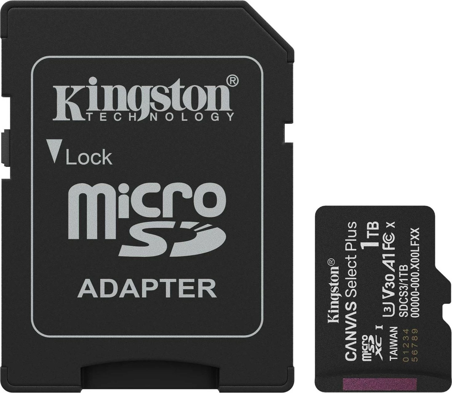 Kartelë memorie Kingston Canvas Select Plus microSD Gen3 1TB, UHS-I, Class 10, me adapter