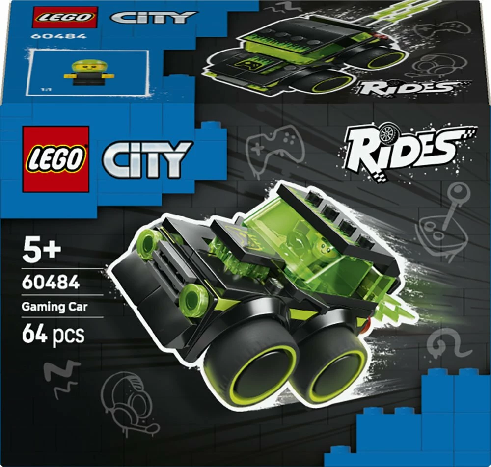 Set LEGO City Vehicles LEGO 60484 Gaming Race Car, 64 copë, 5+, zi/jeshile neon