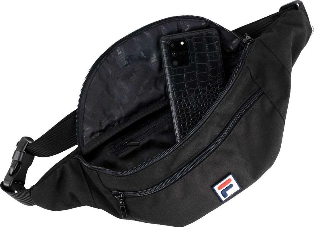 Çantë beli Fila Bissau FBU0010-80009, 33 x 12 x 9 cm, kanavacë e veshur, e zezë