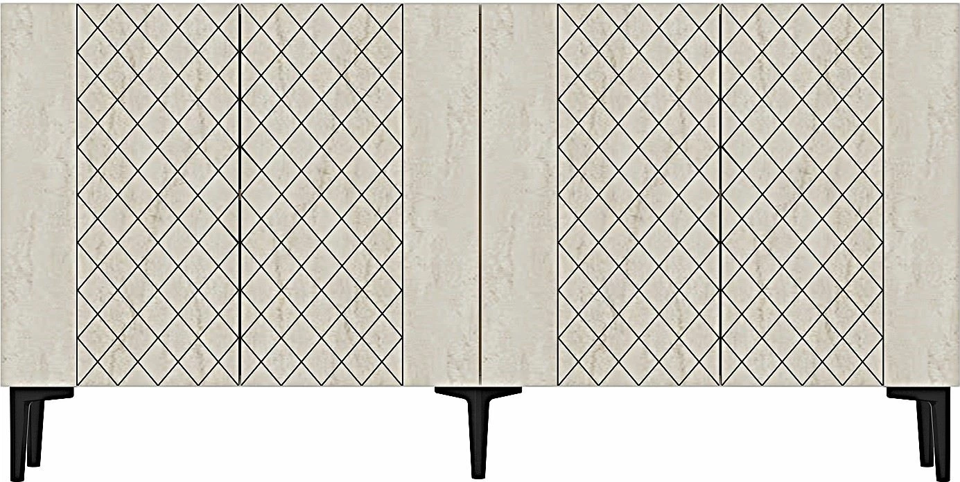 Konsol Skye Decor, Resso 150, e bardhë, travertin
