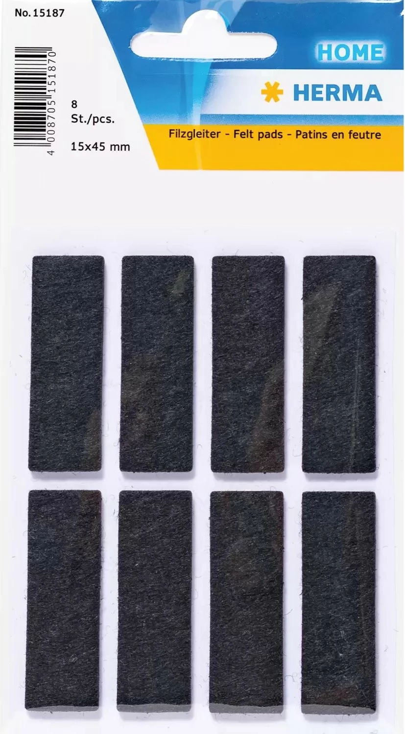 Feltpad HERMA 15187, 15x45mm, 6 copë, e zezë