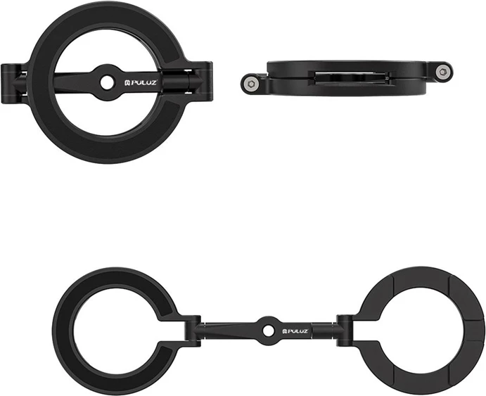 Mbajtës magnetik për celular, Puluz PU3224B, MagSafe, i rregullueshëm 180°/360°, aliazh alumini, i palosshëm, i zi