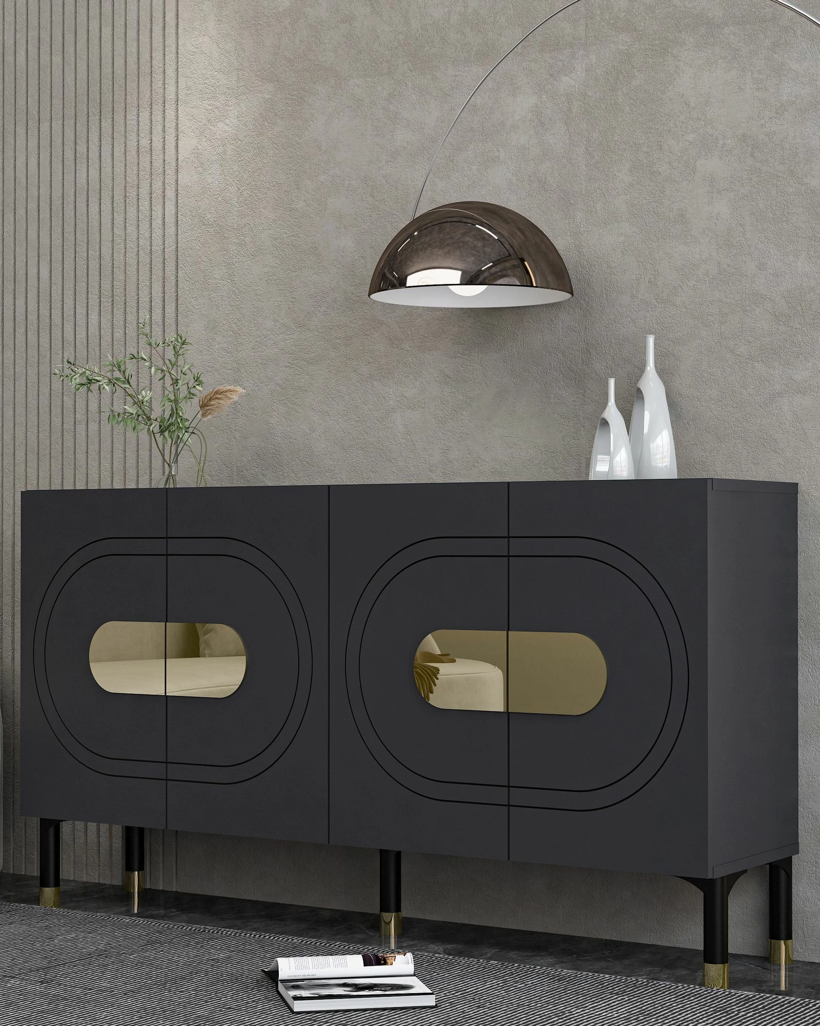 Konsolë Skye Decor, Demet, anthracite, ari