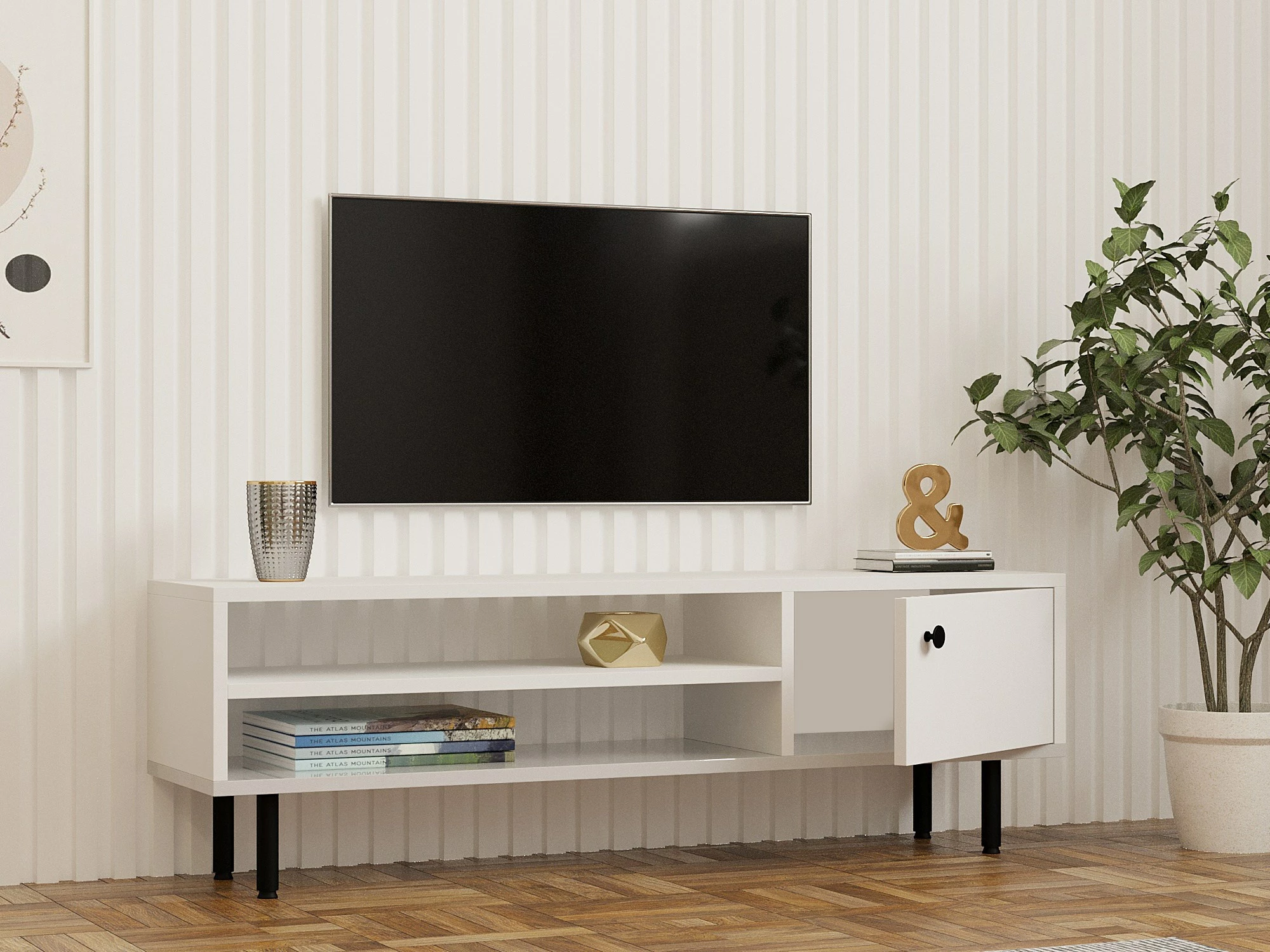 Komodë TV Hanah Home, Avila, e bardhë