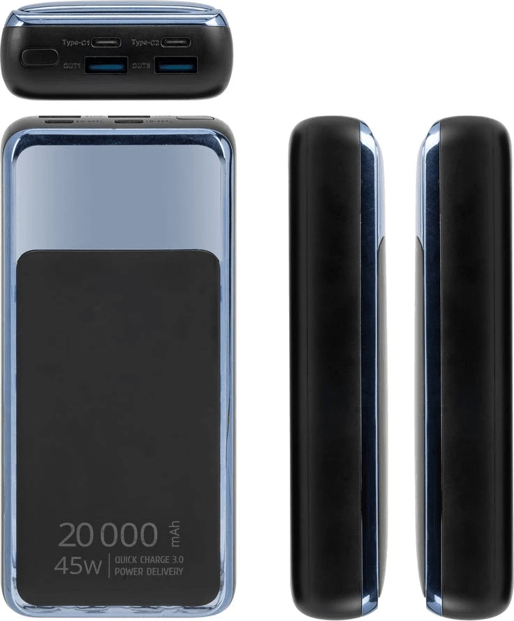 Powerbank RIVACASE VA1075 20000 mAh 45W me LCD, i zi