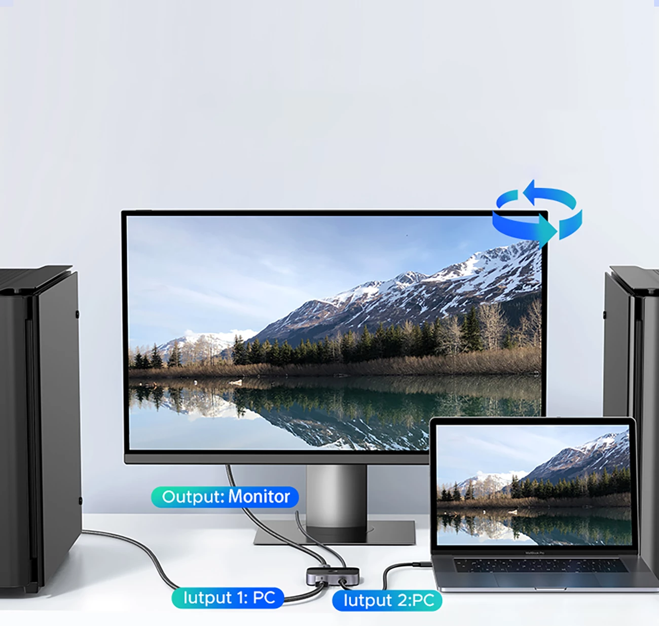 Switch Ugreen 65878 DisplayPort/USB-C në USB-C 8K/60Hz, 4K/120Hz, gri