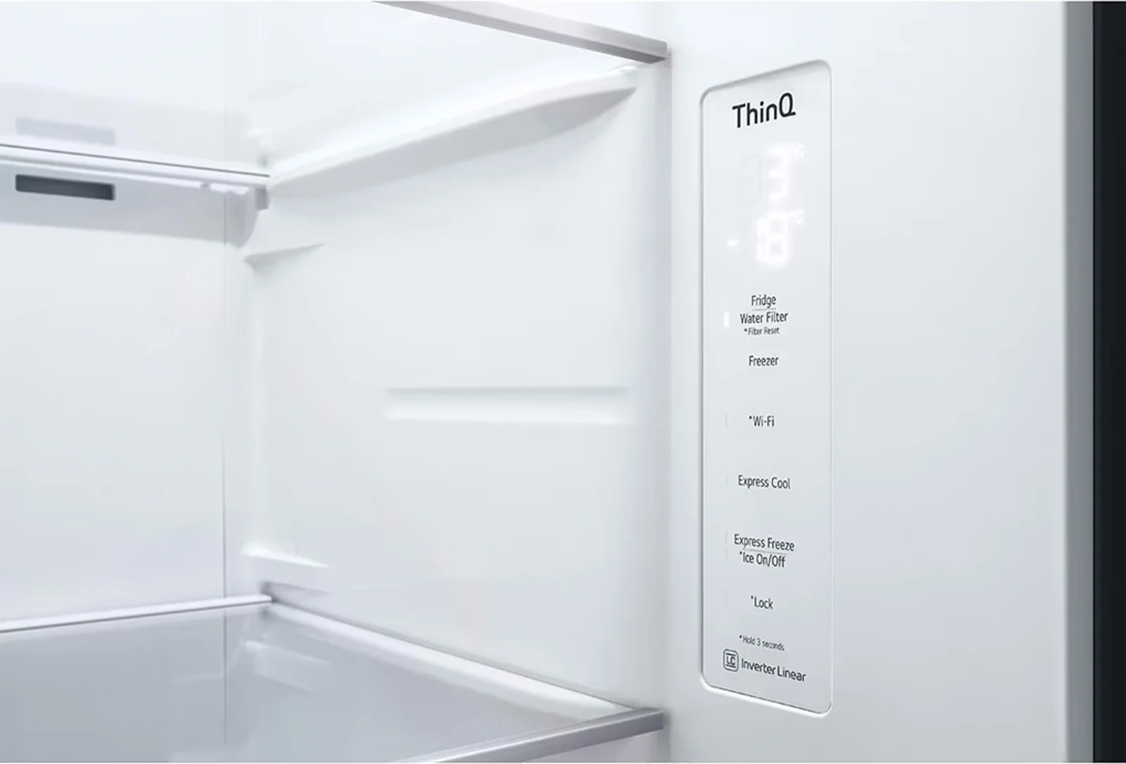 Frigorifer side-by-side, LG, GSXV80PZLE, 635 L, InstaView Door-in-Door, WiFi, dozues uji/akulli, klasë energjie E, 179 x 91.3 cm, Platinum Silver