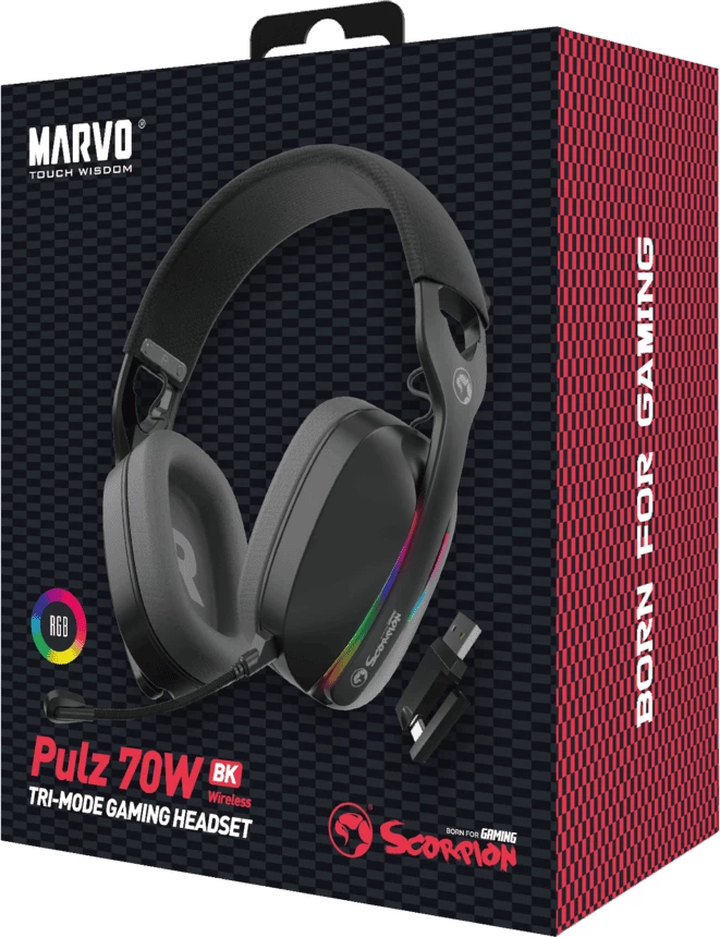 Kufje Me Bluetooth MARVO HG9086W BK