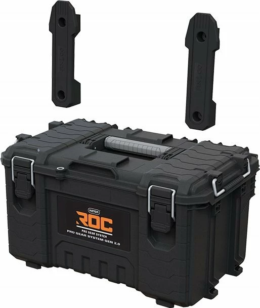 Set kuti veglash me rrota Keter ROC Pro Gear 2.0 111L, 64.8x47.8x87.2cm, waterproof, modular, e zezë, set 3 copë