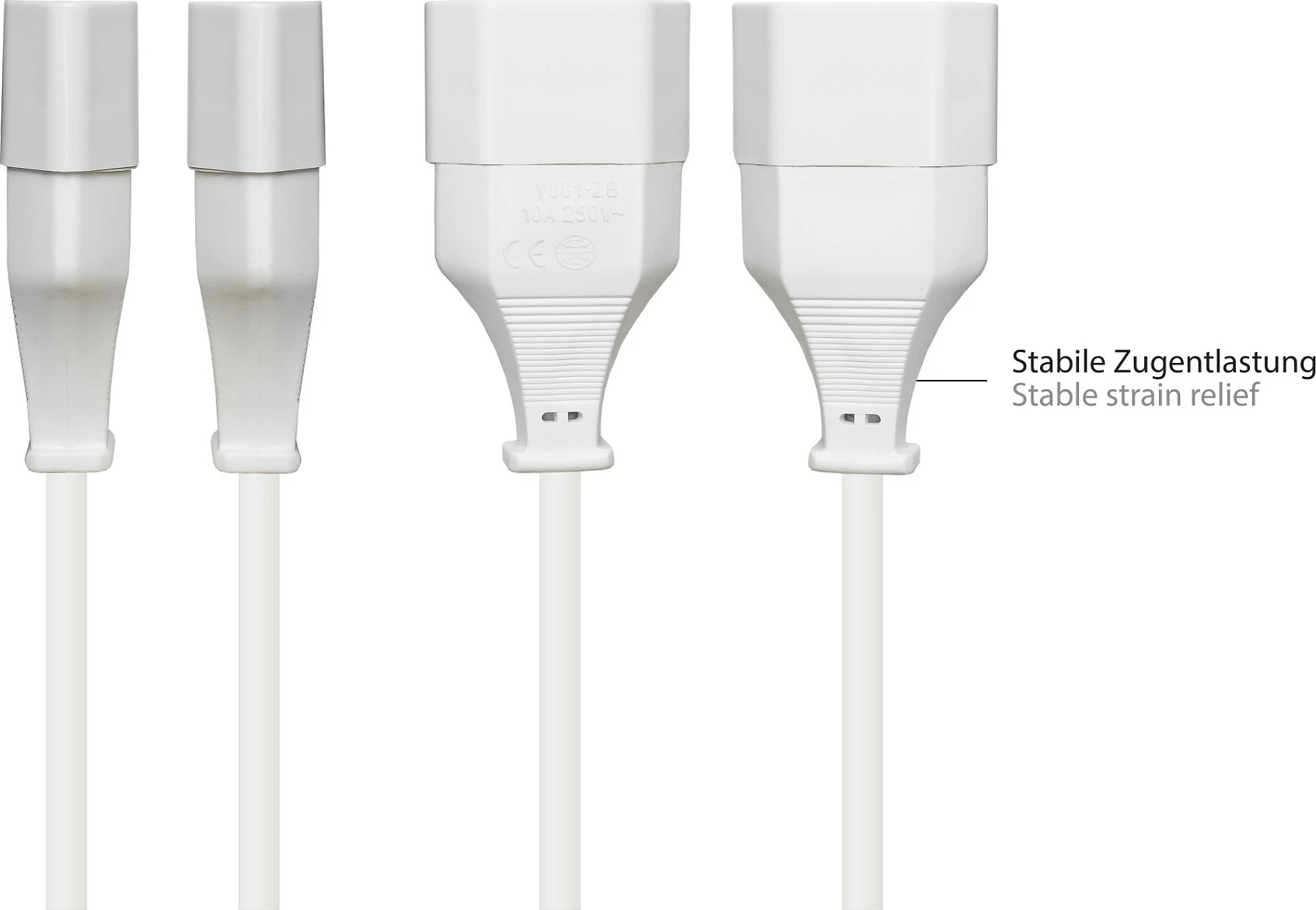 Kabllo rryme GoodConnections Alcasa P0300-W002, 0.2 m, Type C, 250 V, e bardhë