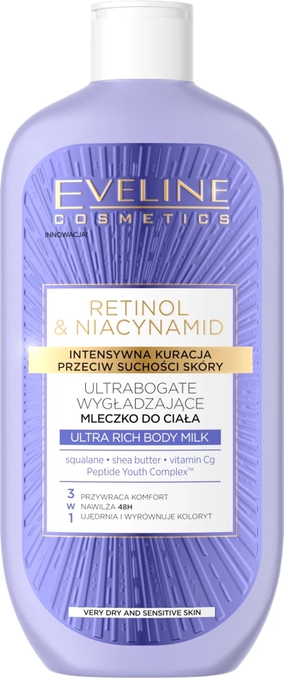 Qumësht trupi për femra Eveline Cosmetics Retinol & Niacinamide Ultrabogate Smoothing, 350ml