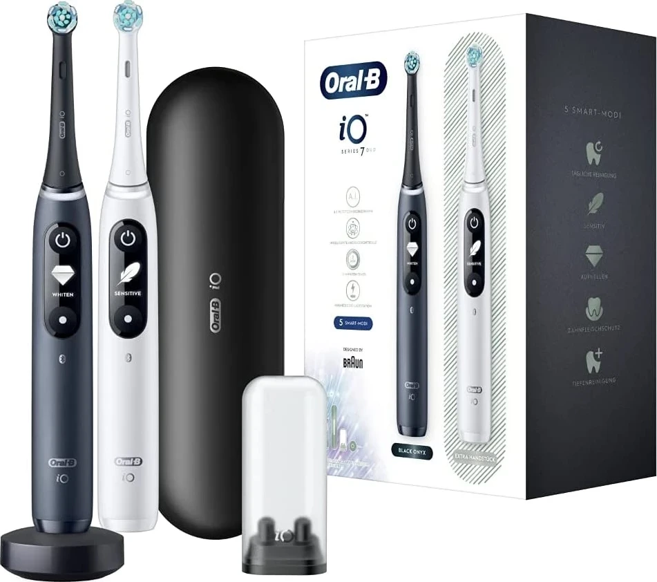 Furçë dhëmbësh Oral-B iO Series 7, Duo e Zezë dhe e Bardhë