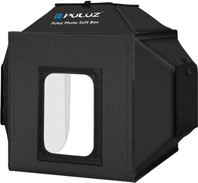 Tendë studioje Puluz PU5042EU, 40x40x40cm, 480 LED, 5500K, me sfonda, e zezë